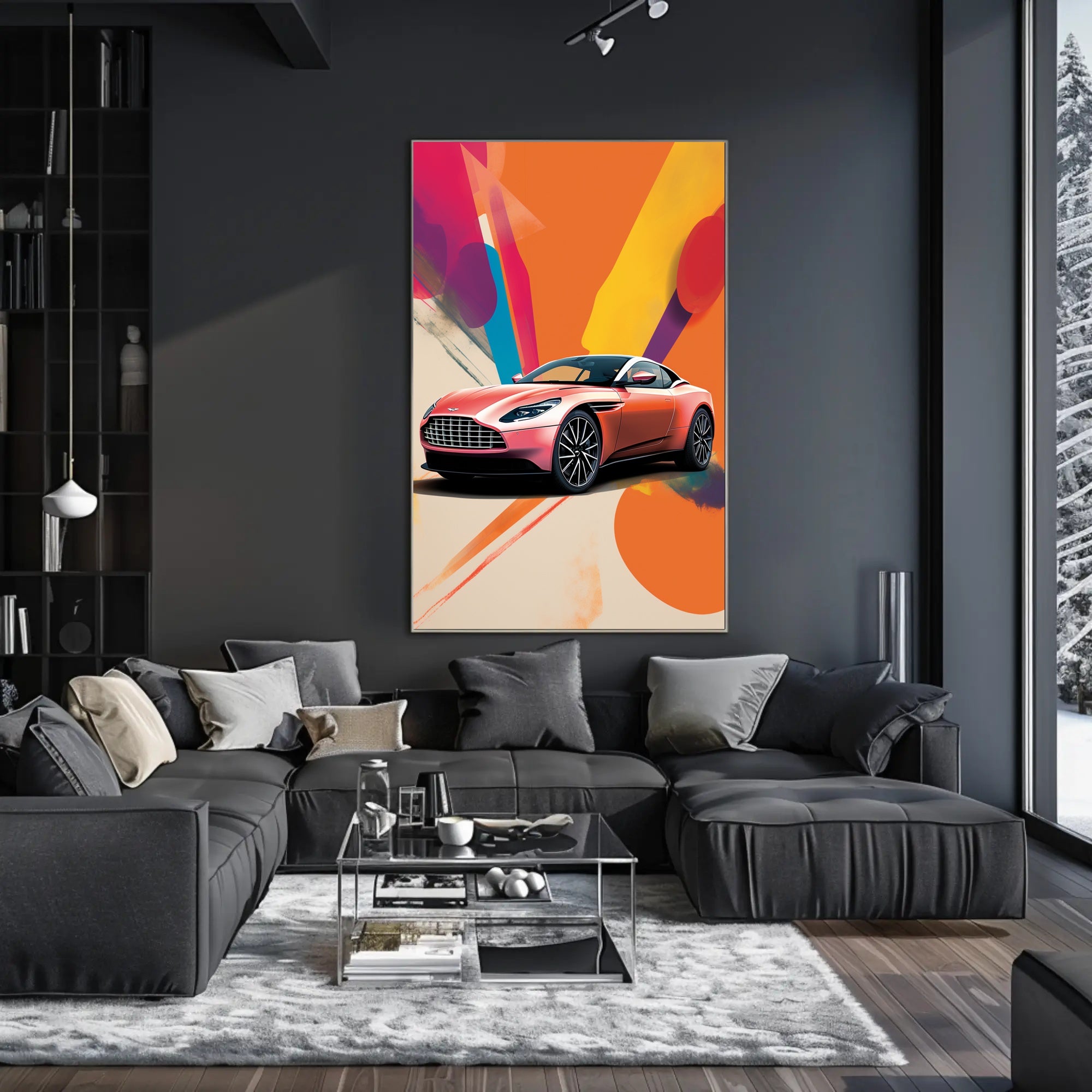 Vibrant Sports Car Art Poster PosterGoat
