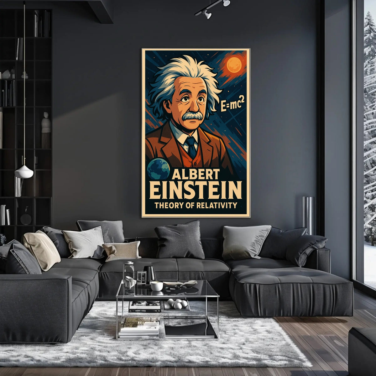 Albert Einstein Relativity Science Study Poster