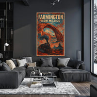 Farmington Vintage Travel Desert Wanderer New Mexico Poster