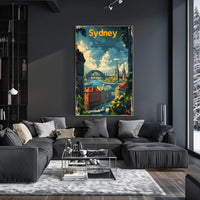 Sydney Harbour Bridge Vibrant Art - Urban or Cityscape Poster