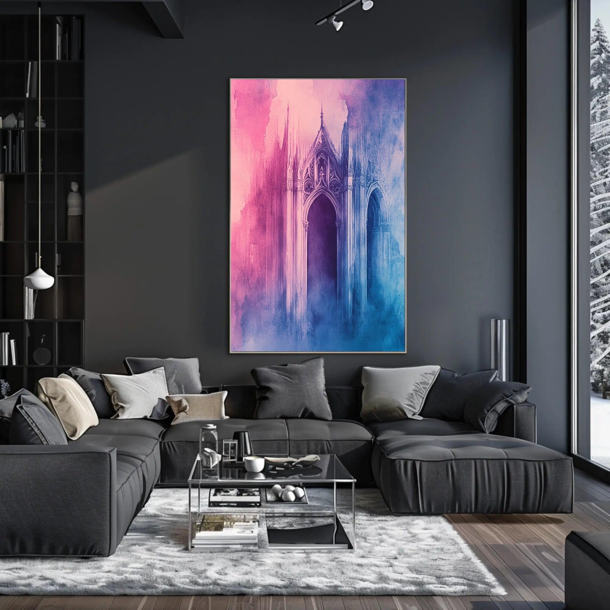 Gothic Dreamscape Watercolor Abstract Artistic Poster