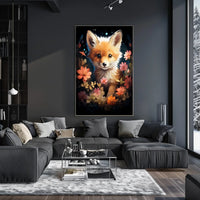 Fox Bloom Whimsical Poster