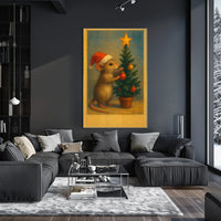 Holiday Mouse And Christmas Tree Poster