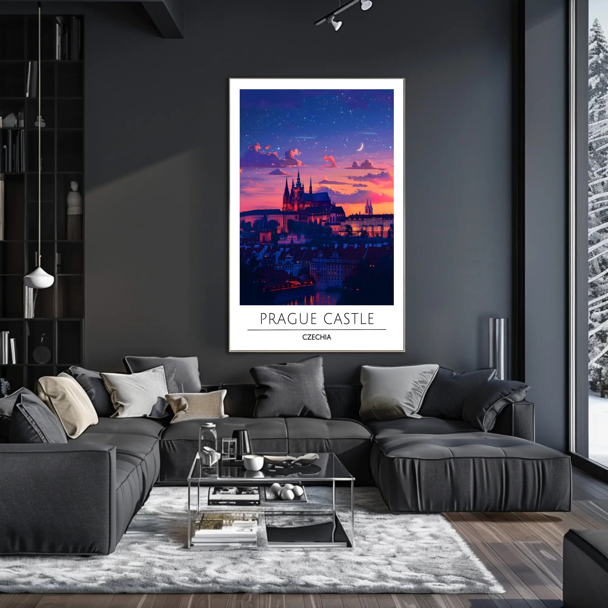 Prague Castle Twilight Enchantment Travel Poster