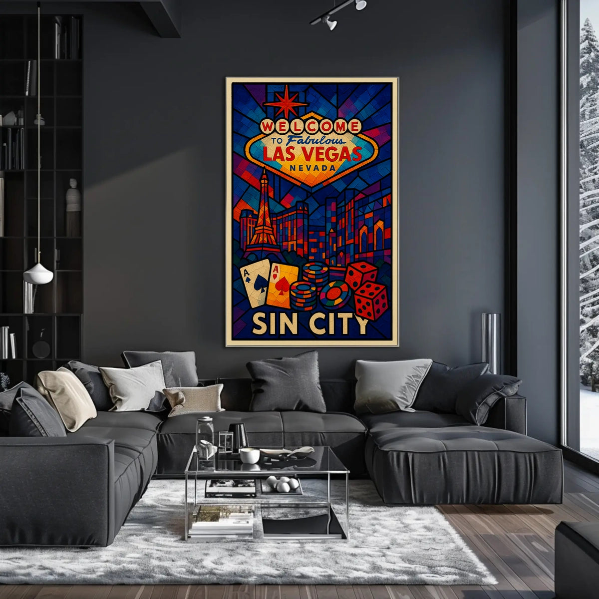 Welcome to Sin City Poster Neon Night Cityscape Urban Decor