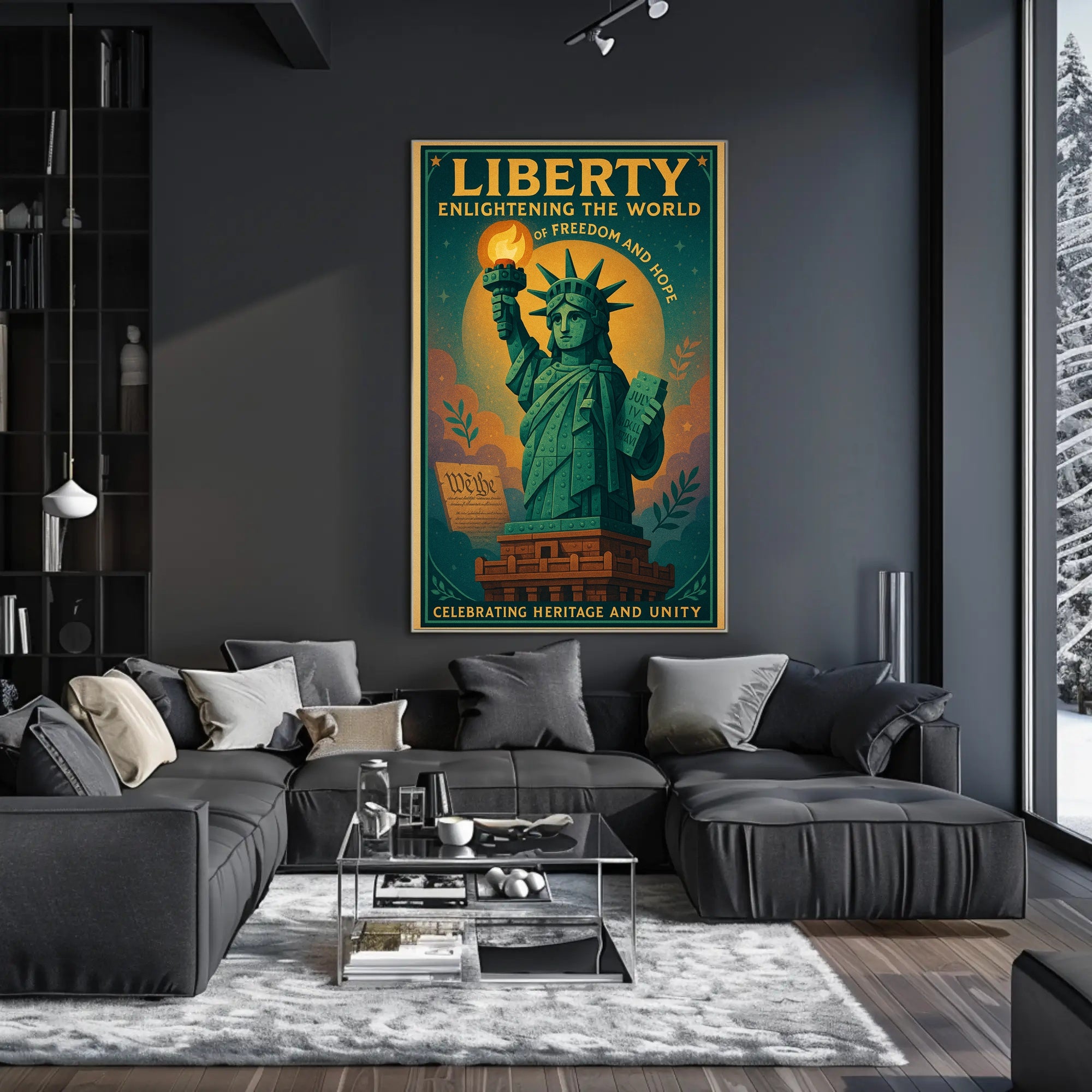 Statue of Liberty Vintage Inspirational Cultural or Heritage Poster