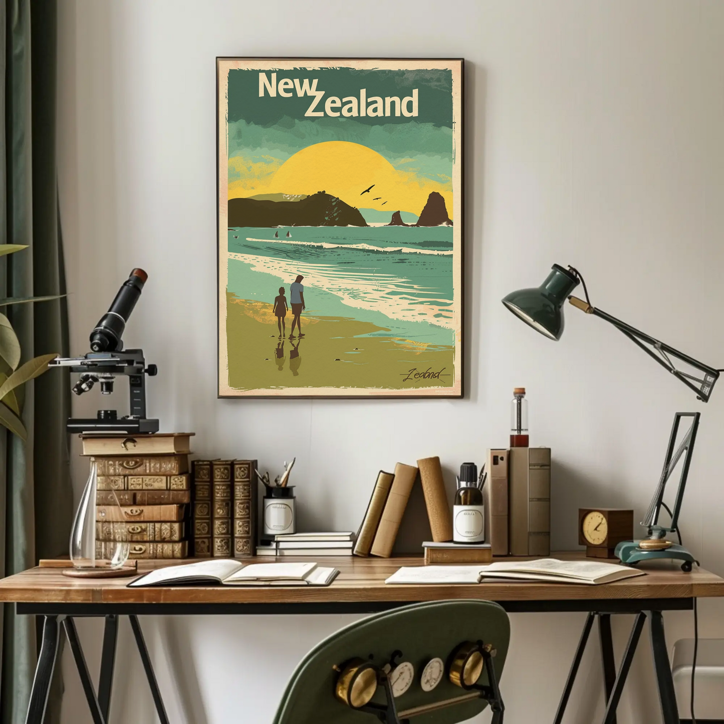 New Zealand Vintage Travel Poster