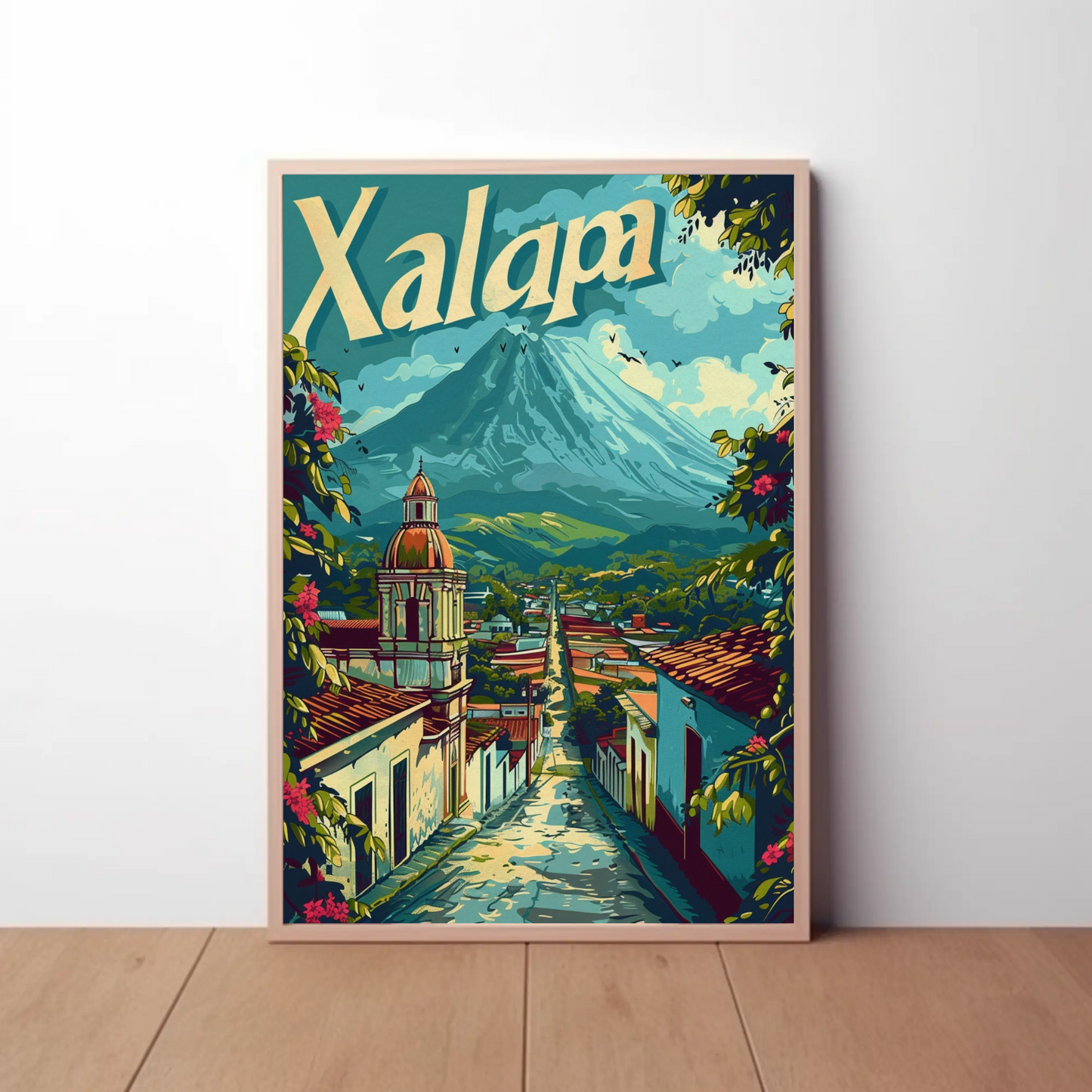 Xalapa Mexico Volcano Colonial Town View Travel Poster Travel Poster