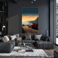 Sunset Drive Along the Coast Poster PosterGoat