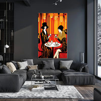 Vintage Café Society Travel Poster Art Print for Home Decor