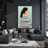 Striped Serenity Poster Modern Abstract Wall Art Print
