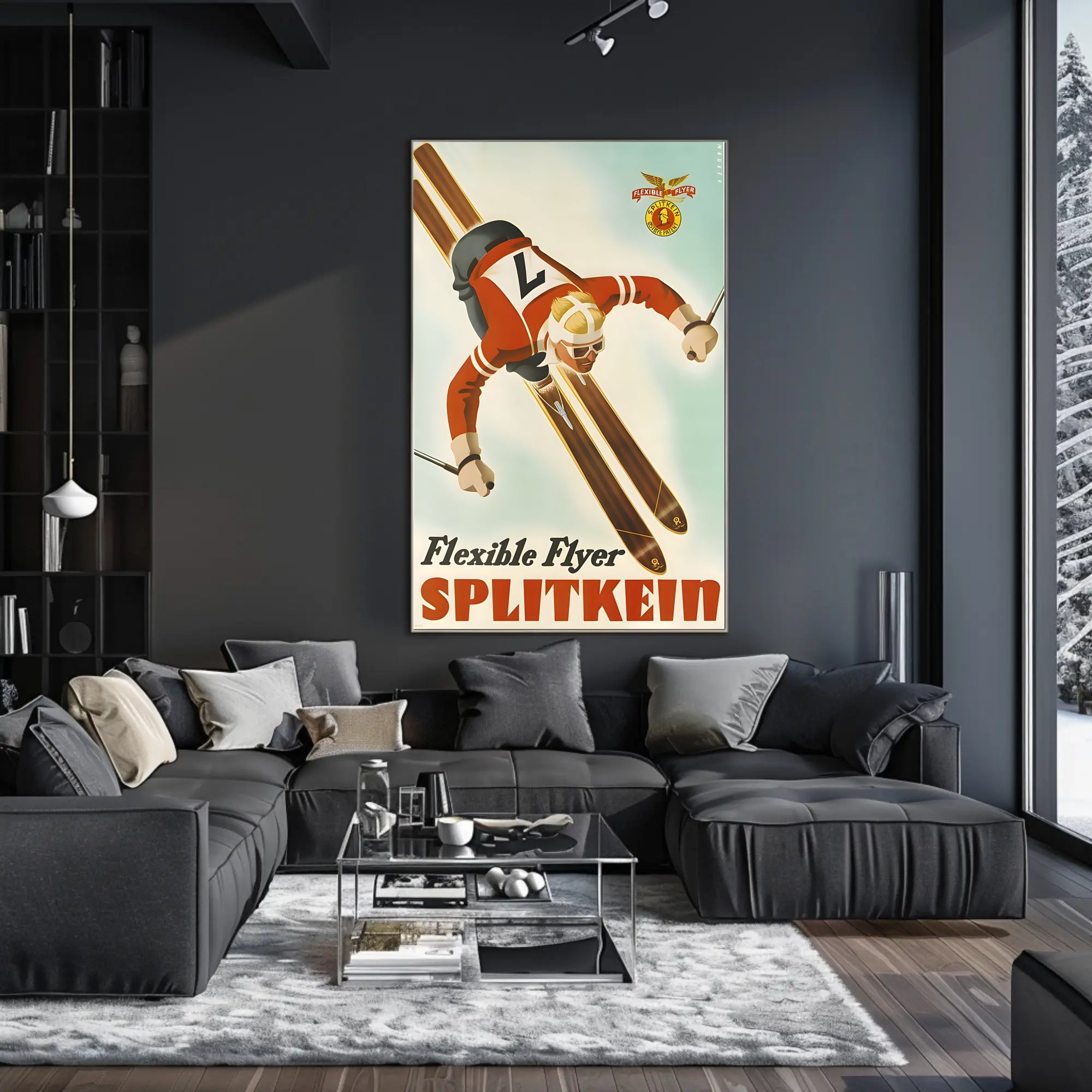 Vintage Skiing Adventure Poster - Sports Poster PosterGoat
