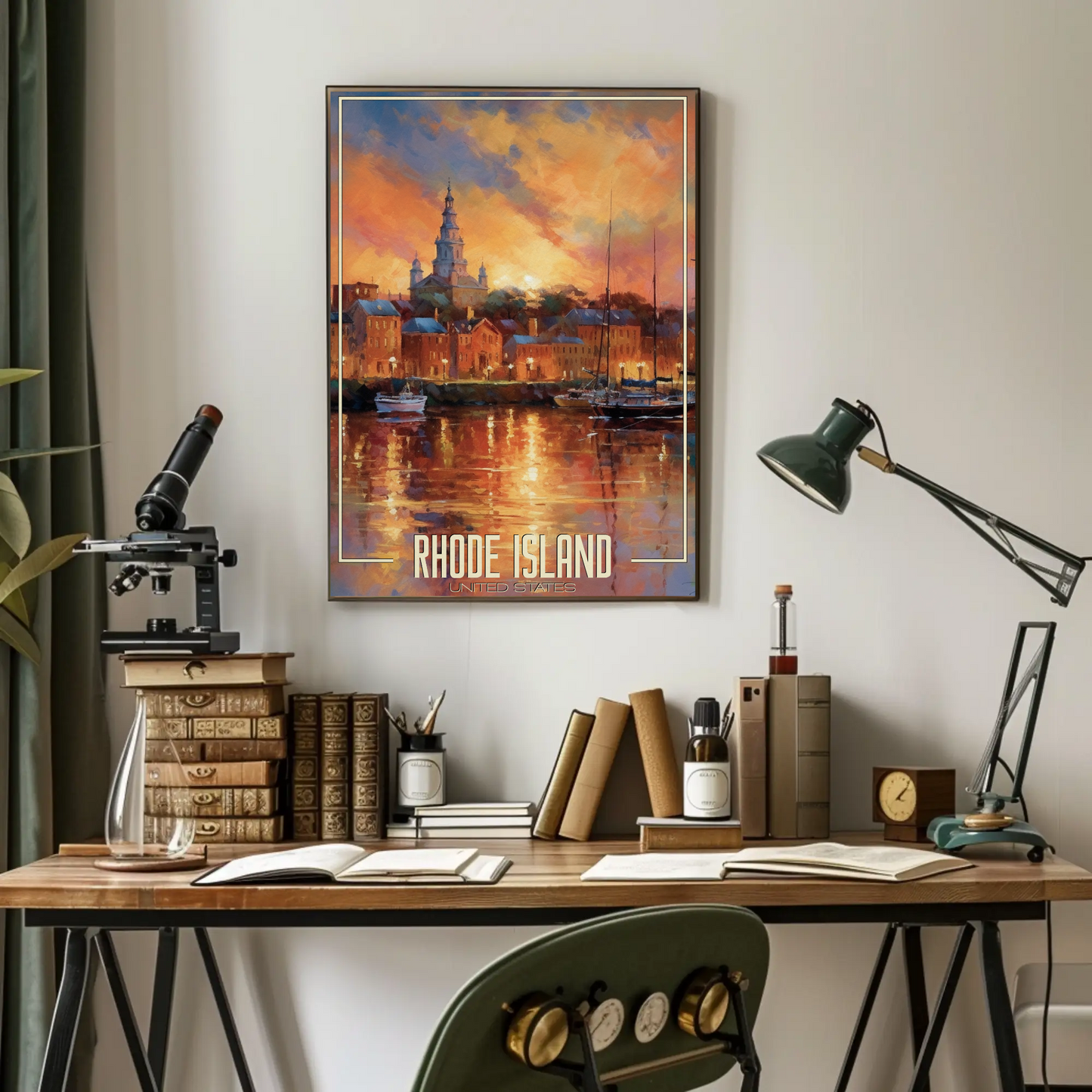 Vintage Poster - Rhode Island Harbor United States