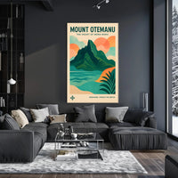 Mount Otemanu Vintage Travel Illustration Poster PosterGoat