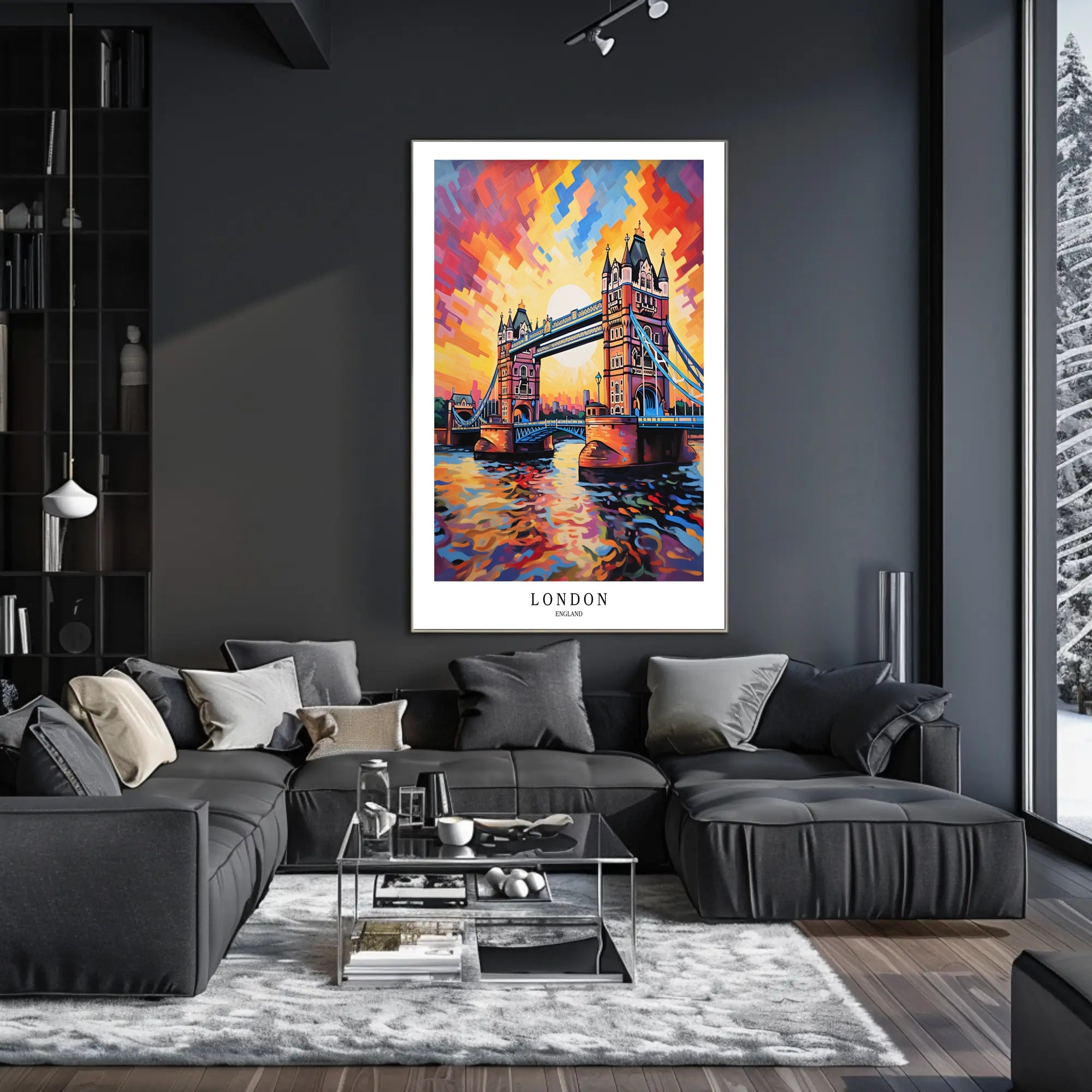 London Bridge in Vibrant Colors Poster PosterGoat