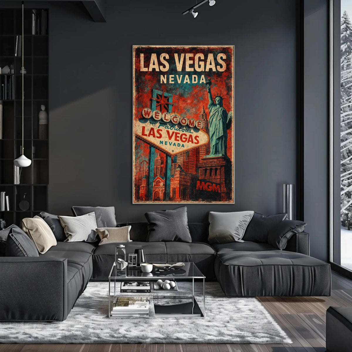Las Vegas Vintage Travel Art Deco Collector Poster