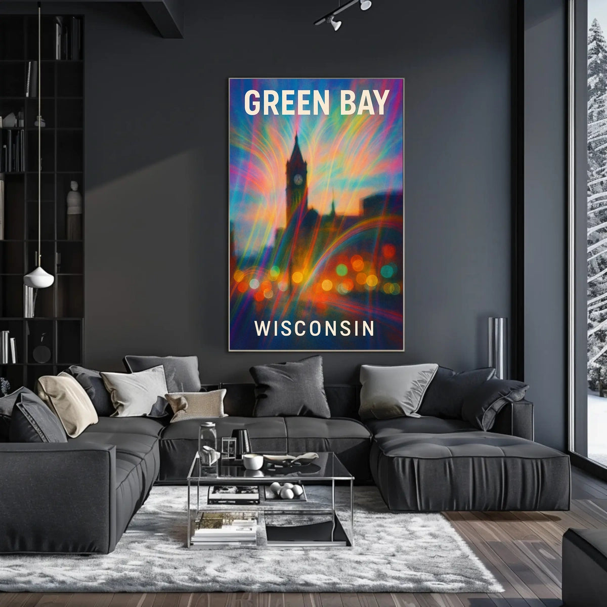 Green Bay Wisconsin Scenic Minimalist Wanderlust Poster