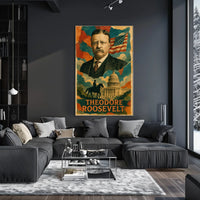 Theodore Roosevelt 26th President of the United States Layered Digital Collage Poster