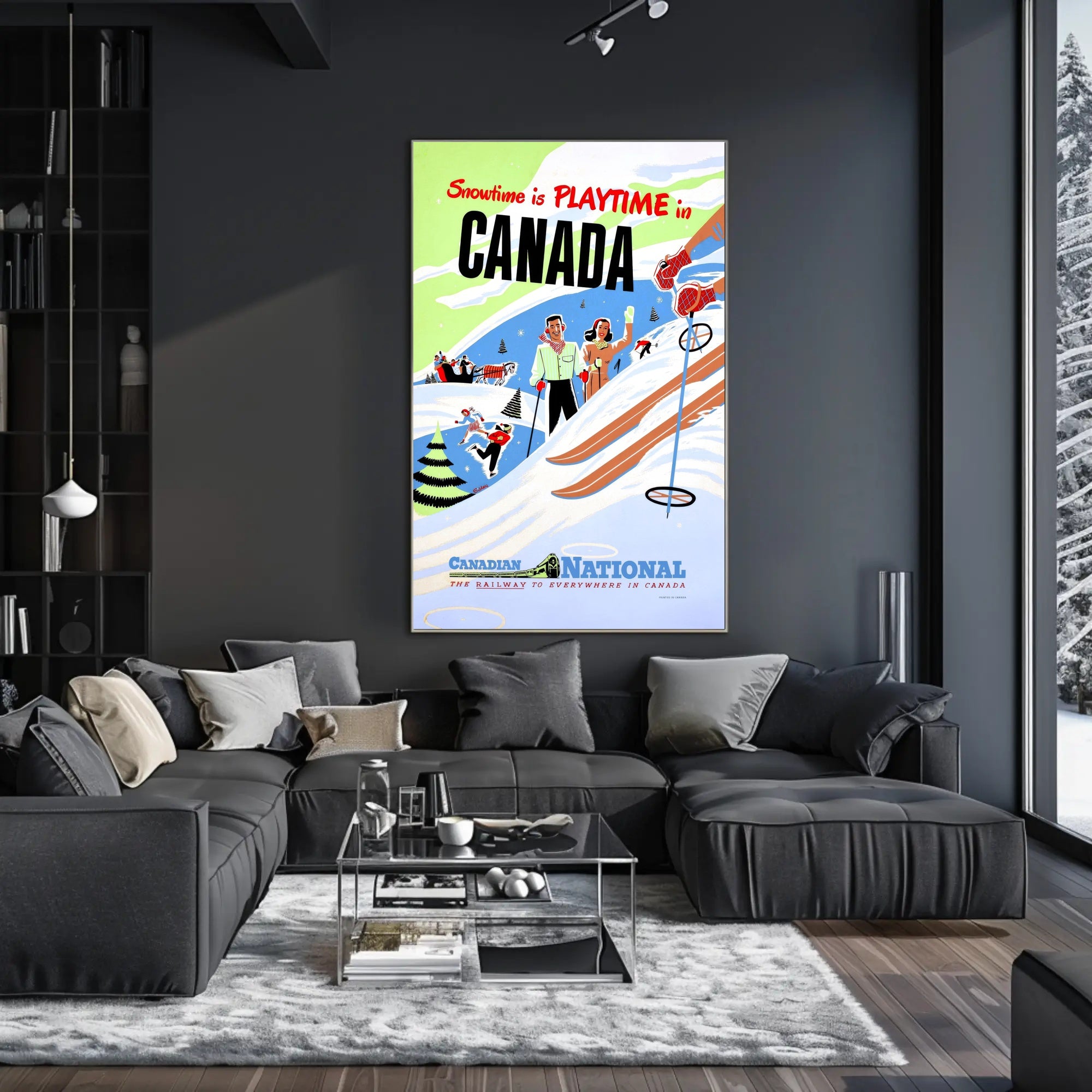 Canadian Winter Skiing Adventures: Vintage Travel Poster PosterGoat