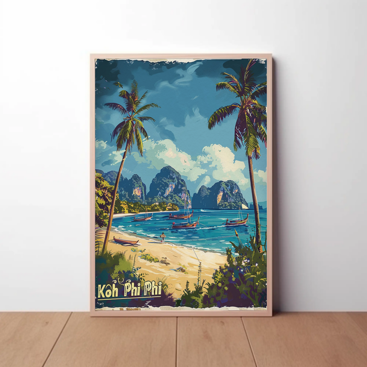 Koh Phi Phi Tropical Beach View Travel Poster