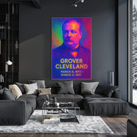 Grover Cleveland 24th President of the United States Neon Gradient Overlay Poster