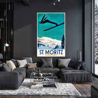 Ski Jumper Adventure in St. Moritz Sports Poster PosterGoat