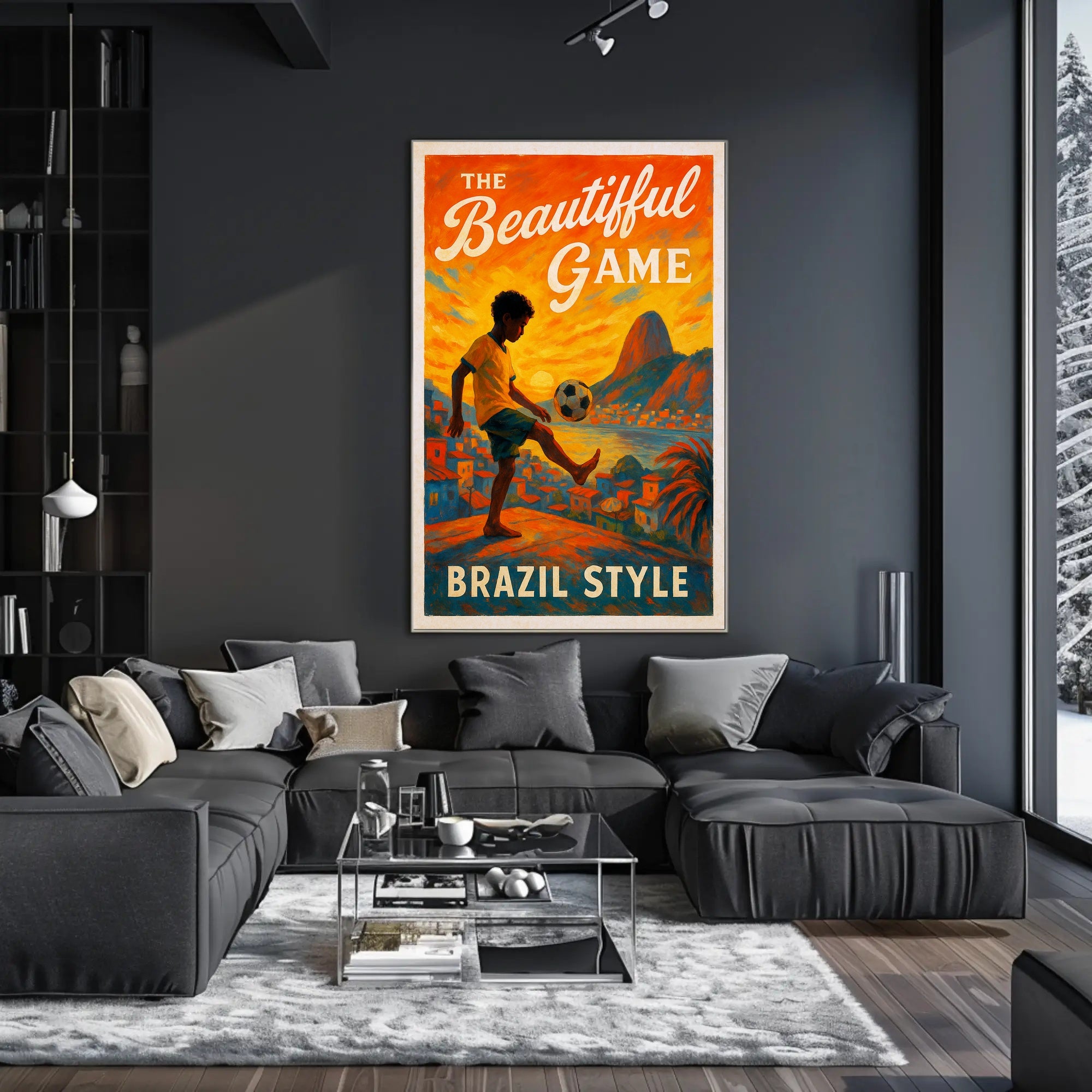 The Beautiful Game Brazil Style Poster PosterGoat