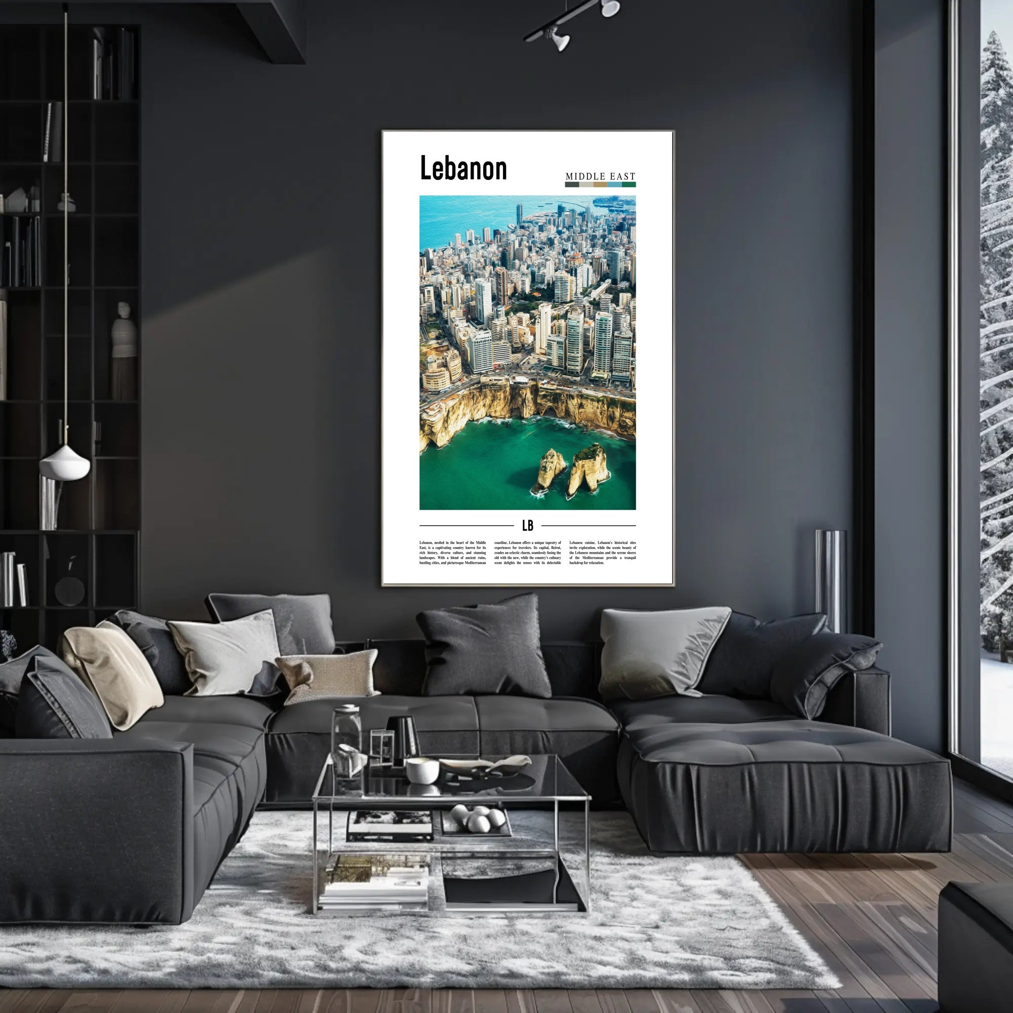 Beirut Skyline Vivid Urban Landscape Travel Poster PosterGoat