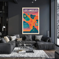 Los Angeles Retro Glamour Travel Poster PosterGoat