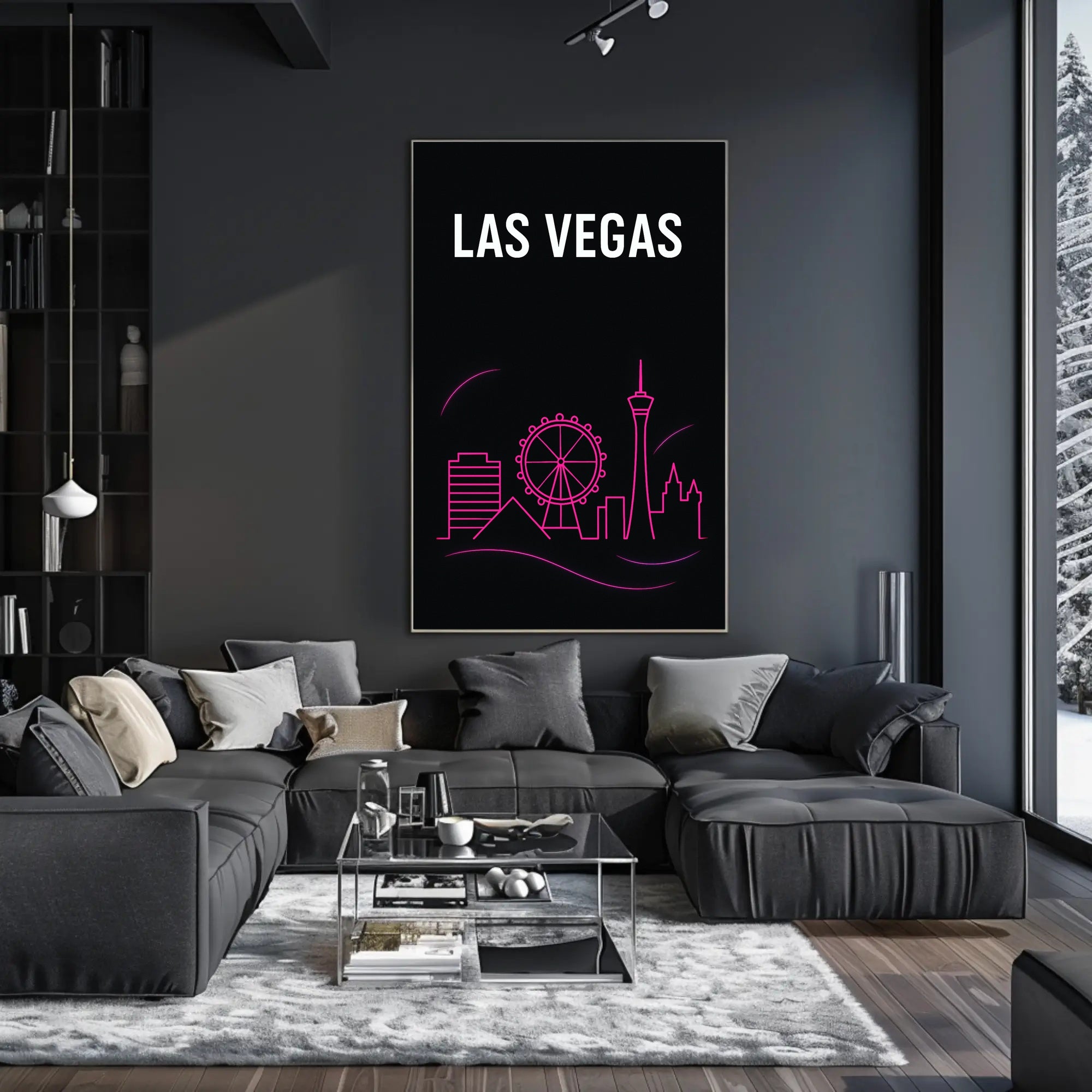 Las Vegas Neon Skyline Poster PosterGoat