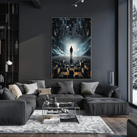 Surreal Futuristic Landscape: Abstract Sci-Fi Poster