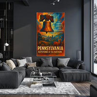 Pennsylvania Keystone of the Nation Poster Patriotic Decor