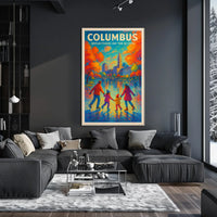 Columbus Reflections On The Scioto Poster