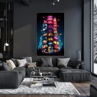 Neon Cityscape Poster