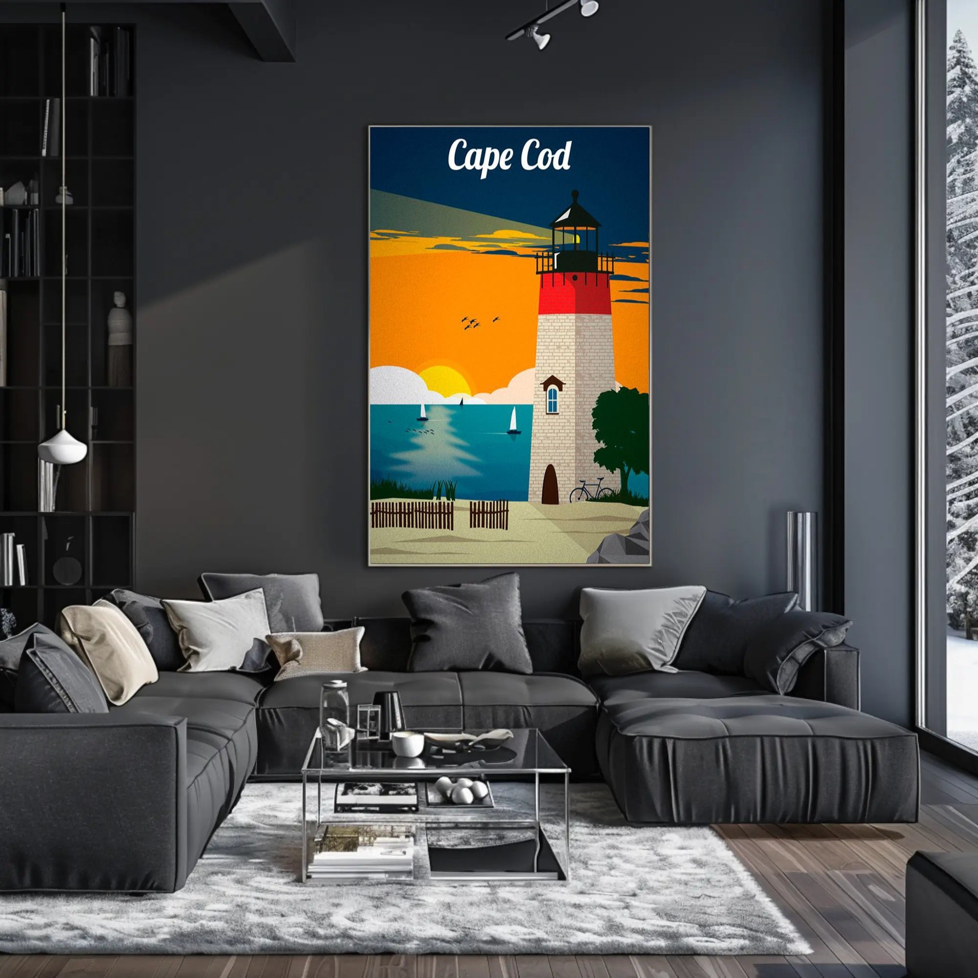 Cape Cod Lighthouse Coastal Adventure Travel Poster PosterGoat