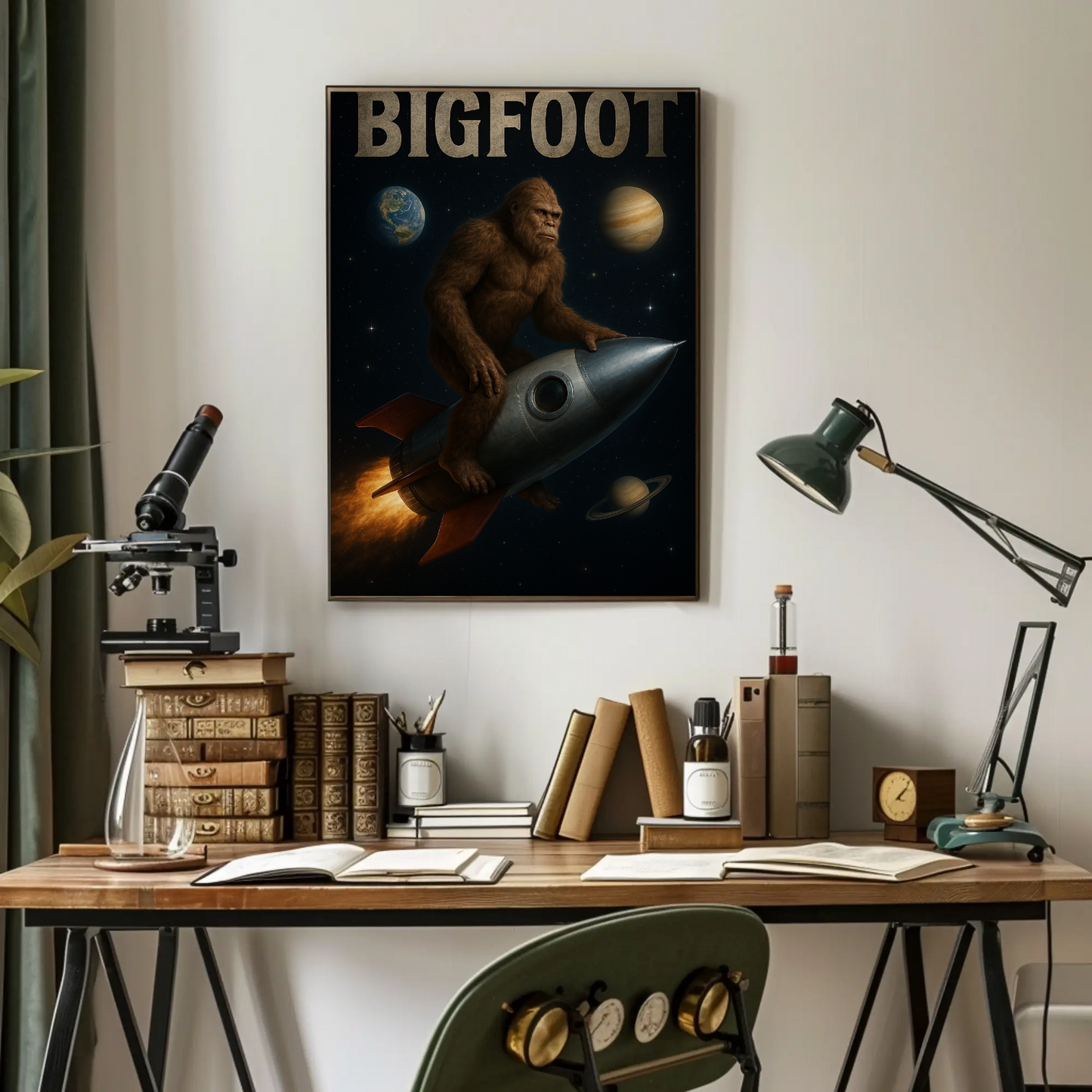 Vintage Poster Bigfoot Space Realism