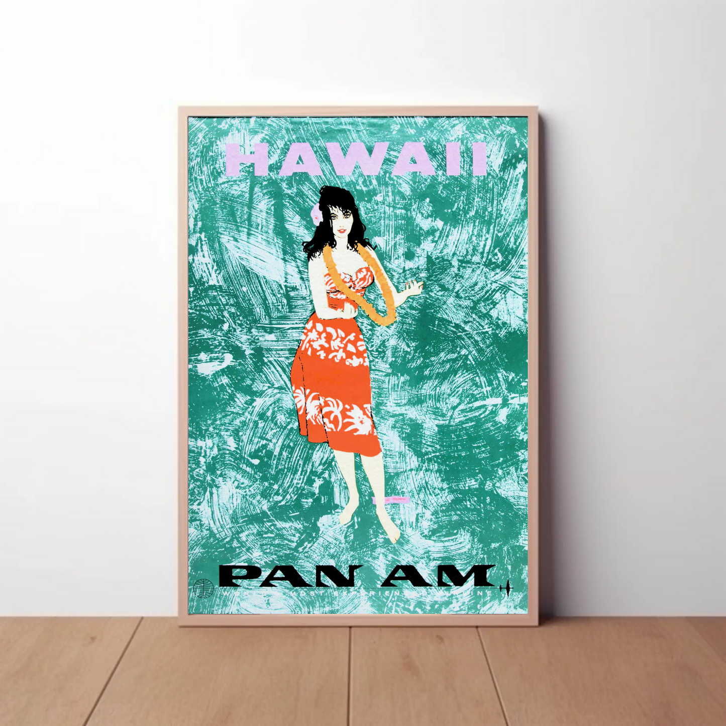 Hawaii Hula Girl Pan Am Vintage Travel Poster