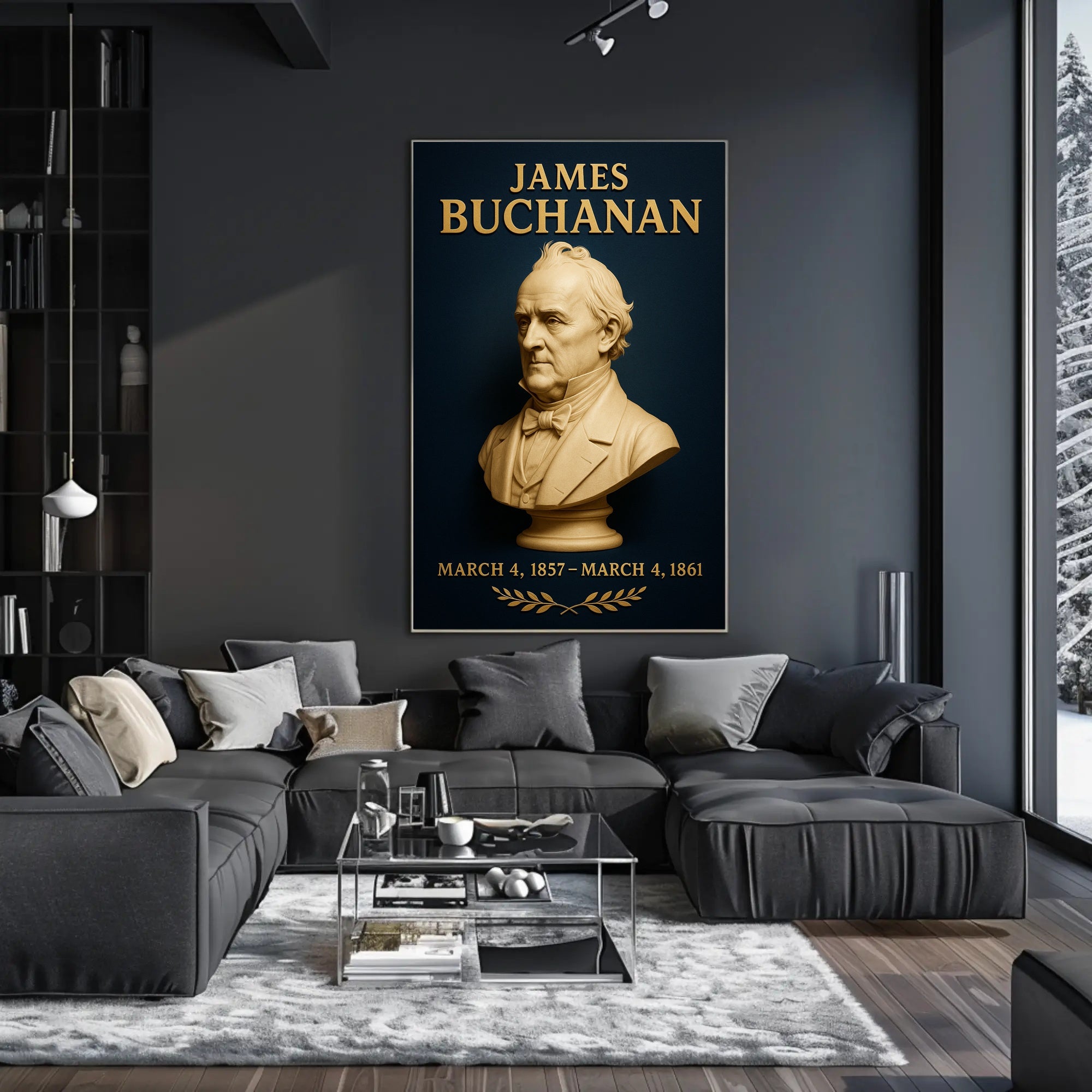 James Buchanan Vintage Presidential Portrait Historical Poster PosterGoat