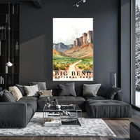 Big Bend Watercolor Wall Art Poster