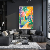 Vibrant Impressionistic Garden Scene Art Print - Abstract Poster