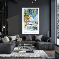 Tropical Beach Paradise in Watercolor Travel Poster PosterGoat