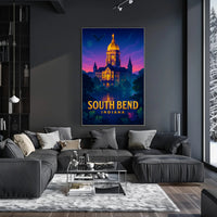 Illuminated Landmark in South Bend Poster