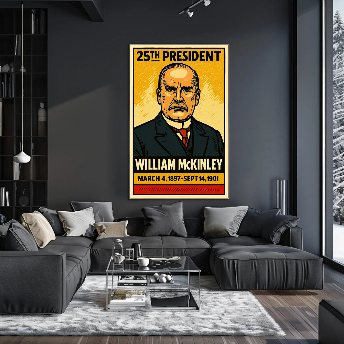 William McKinley 25th President of the United States Inked Comic Style Poster