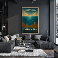 Caspian Sea Vintage Art Cultural or Heritage Poster