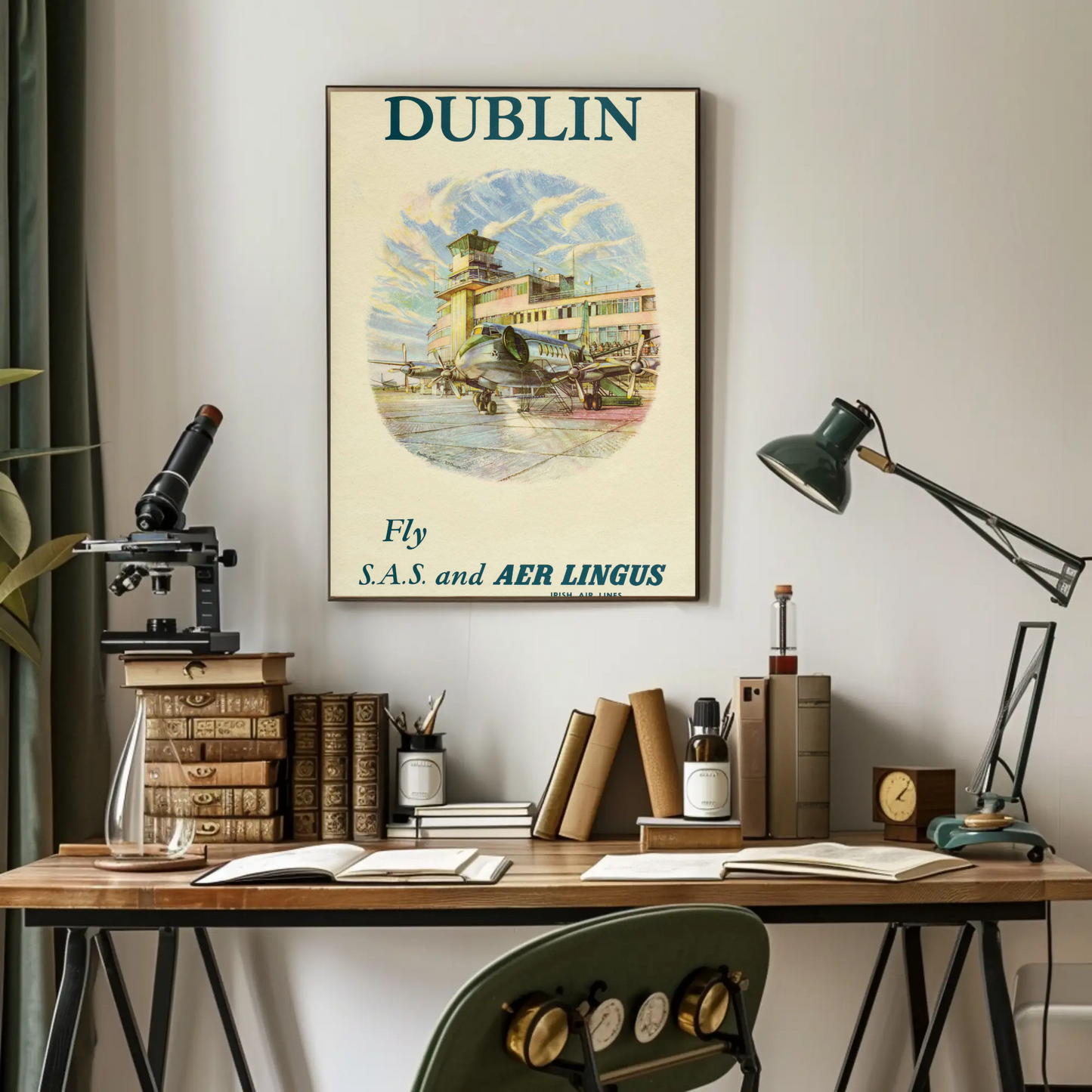 Vintage Poster - Dublin Aer Lingus Airport