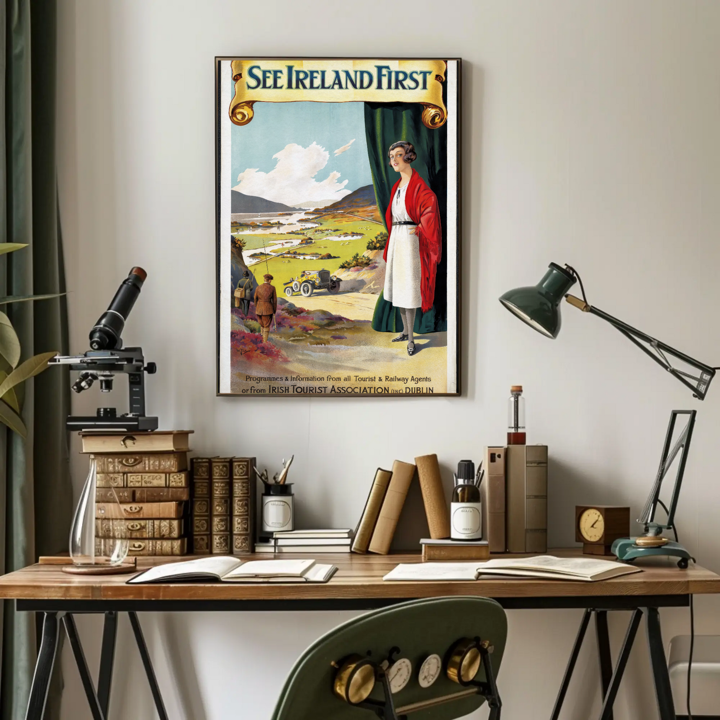 Vintage Poster - See Ireland First Lady and Car
