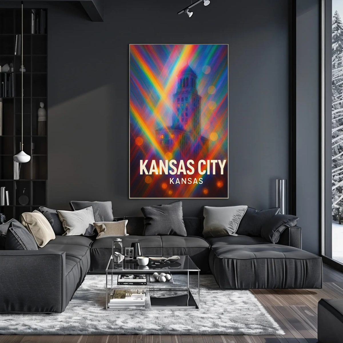 Kansas City Abstract Surrealism Urban Dreamscape Poster