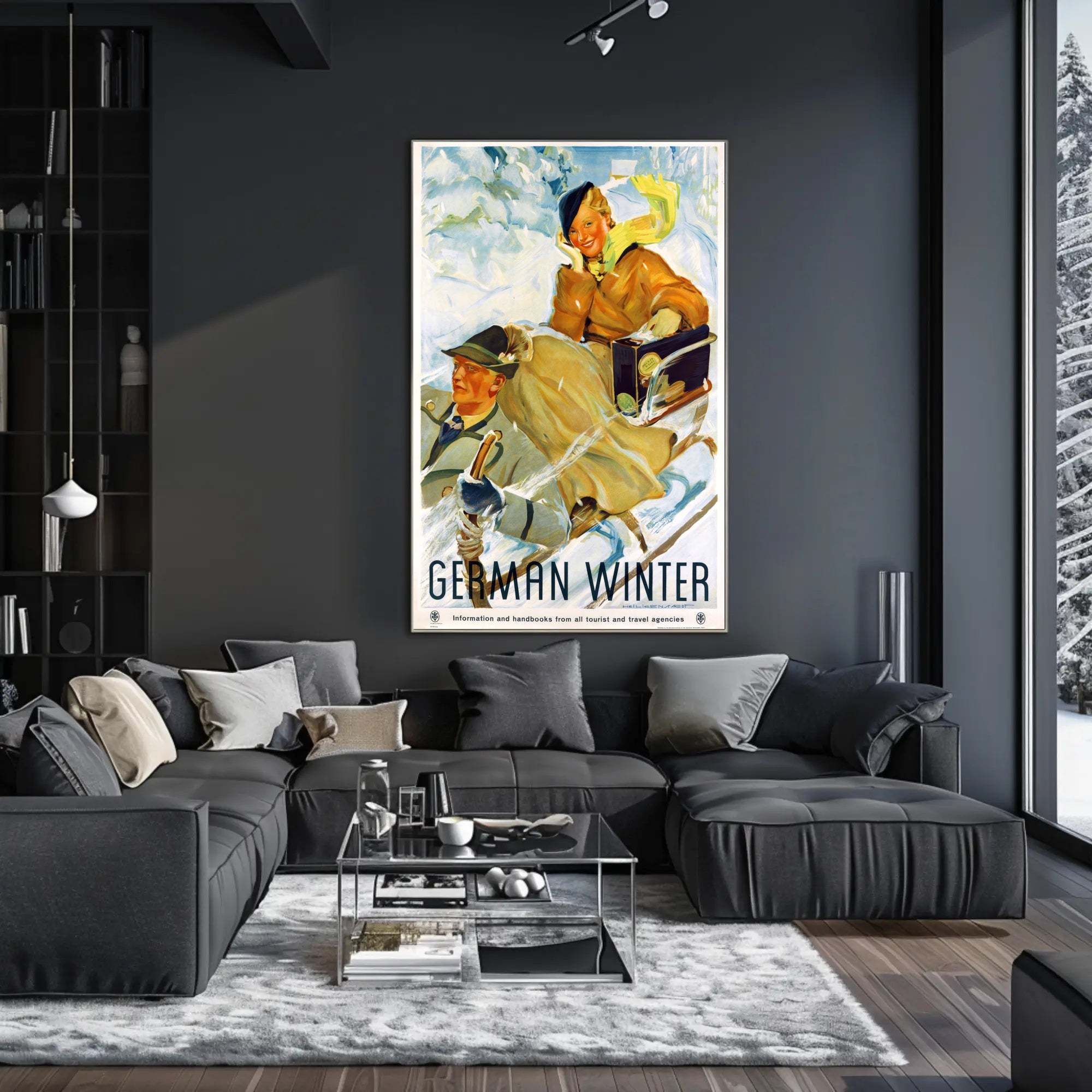 Winter Sleigh Ride Adventure Travel Poster PosterGoat