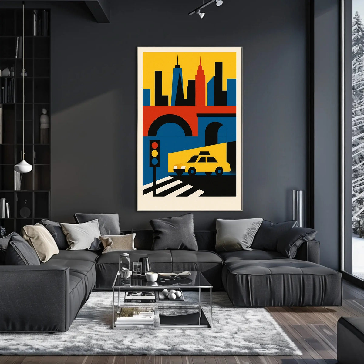 Urban Symphony City Poster Geometric Art For Modern Homes