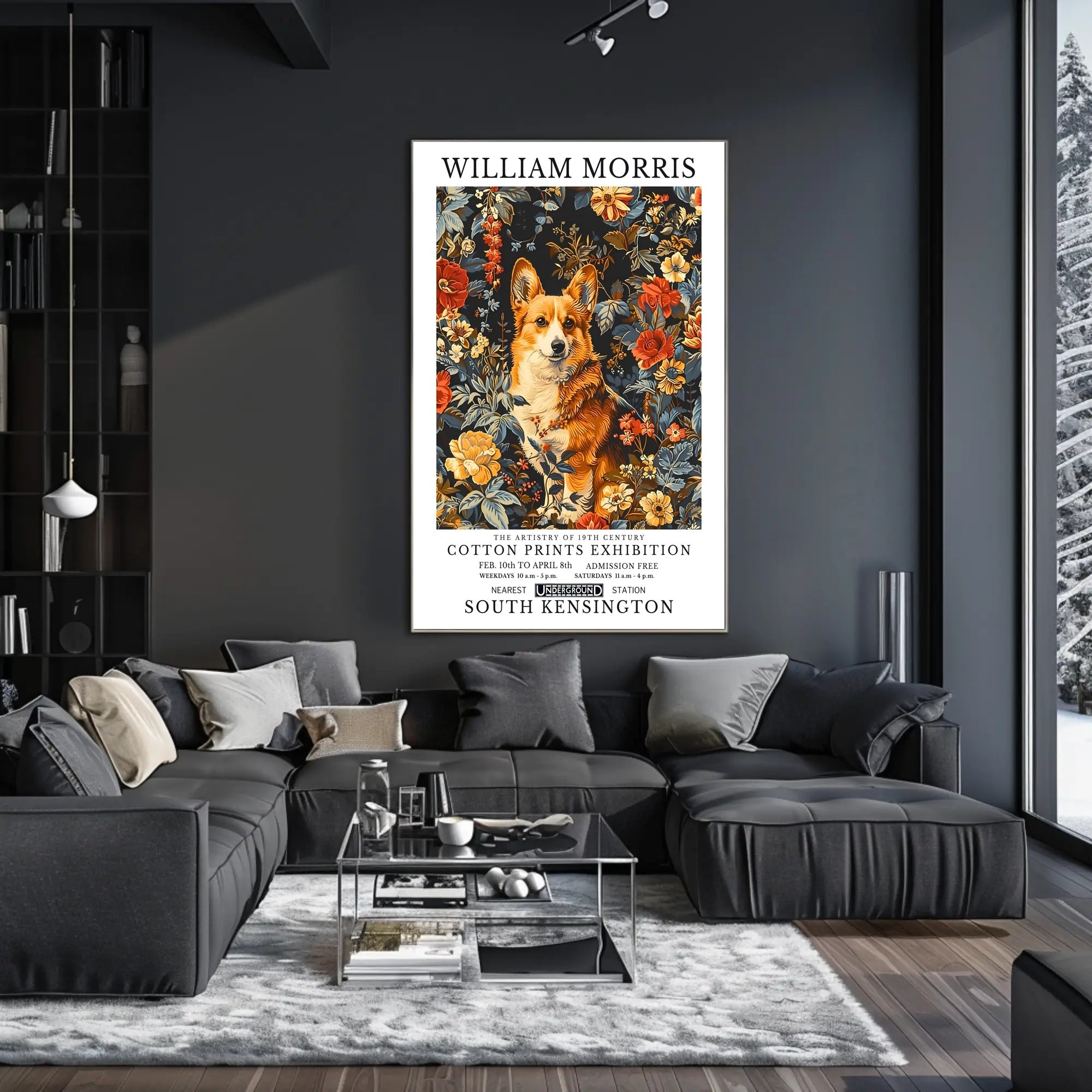 Elegantly Crafted Corgi Design: Abstract or Artistic Poster